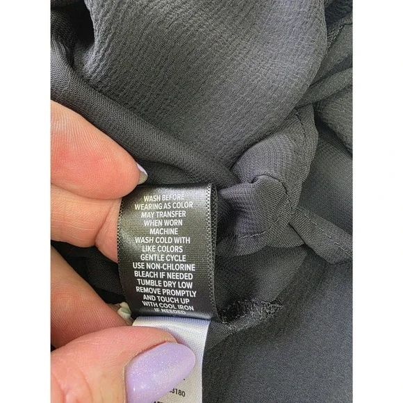 Torrid Black Lace Trim Off Shoulder Chiffon Blouse Plus Size 1 Boho Top - Picture 5 of 9